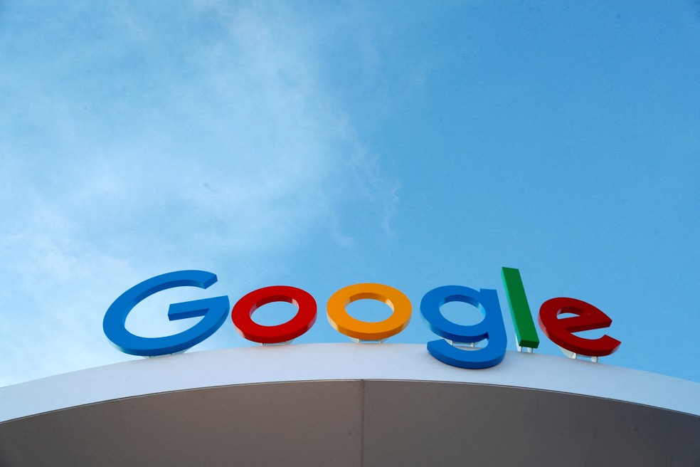 Logotipo do Google na CES 2024, em Las Vegas — Foto: Steve Marcus/Reuters