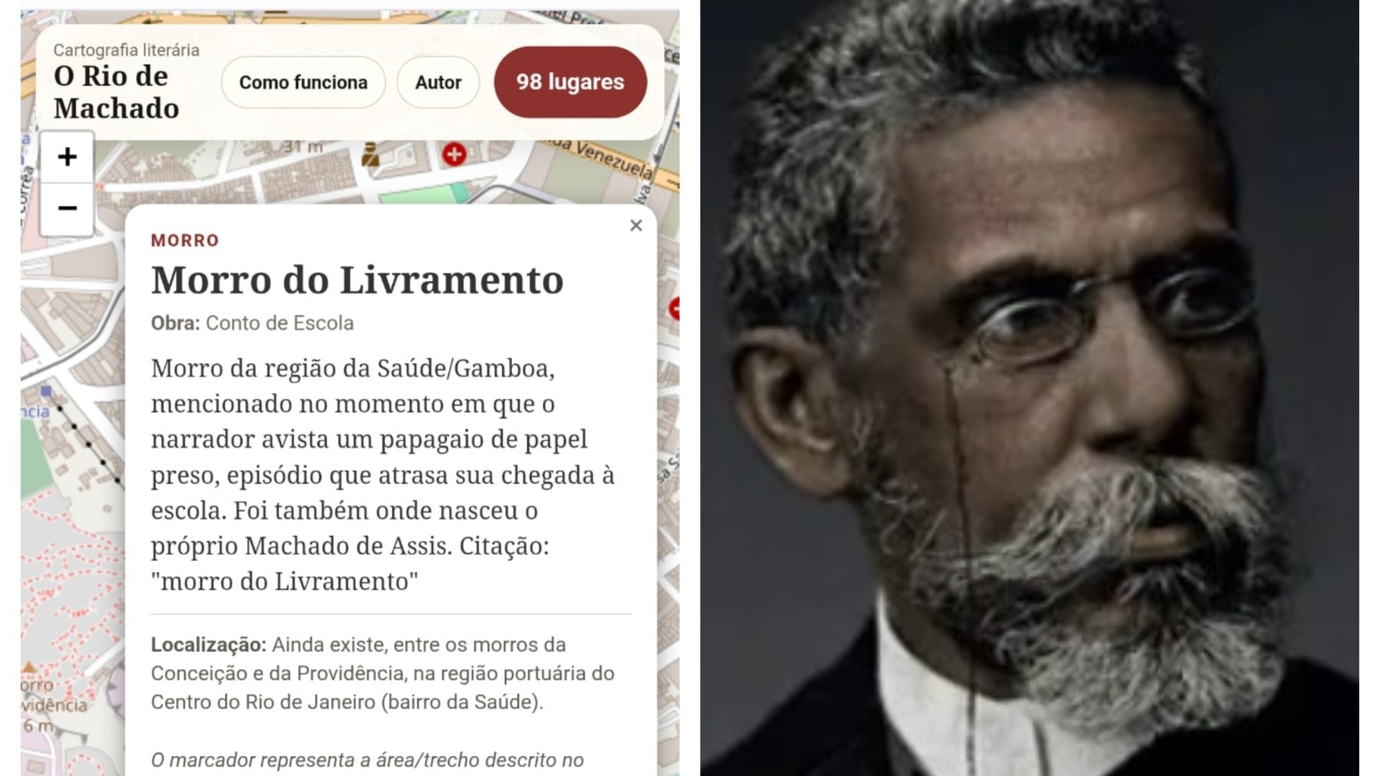 Machado de Assis: biógrafo lança app com mapa do universo literário do escritor no Rio