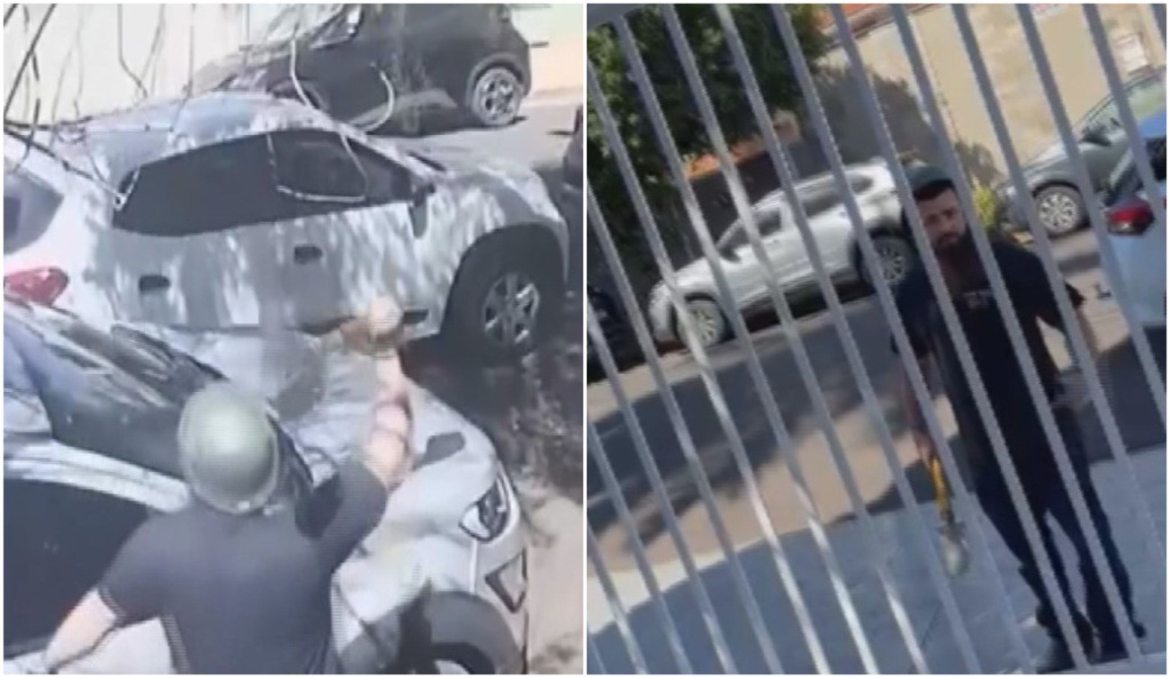 VÍDEO: discussão termina com carro danificado e ameaças de morte em frente escola de Araraquara