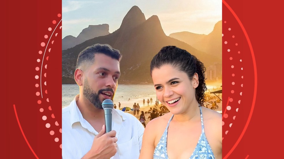 A direita o influenciador Luke Siva e Milena Santana, enfermeira que sonha em ser cantora — Foto: Reprodução/Redes sociais