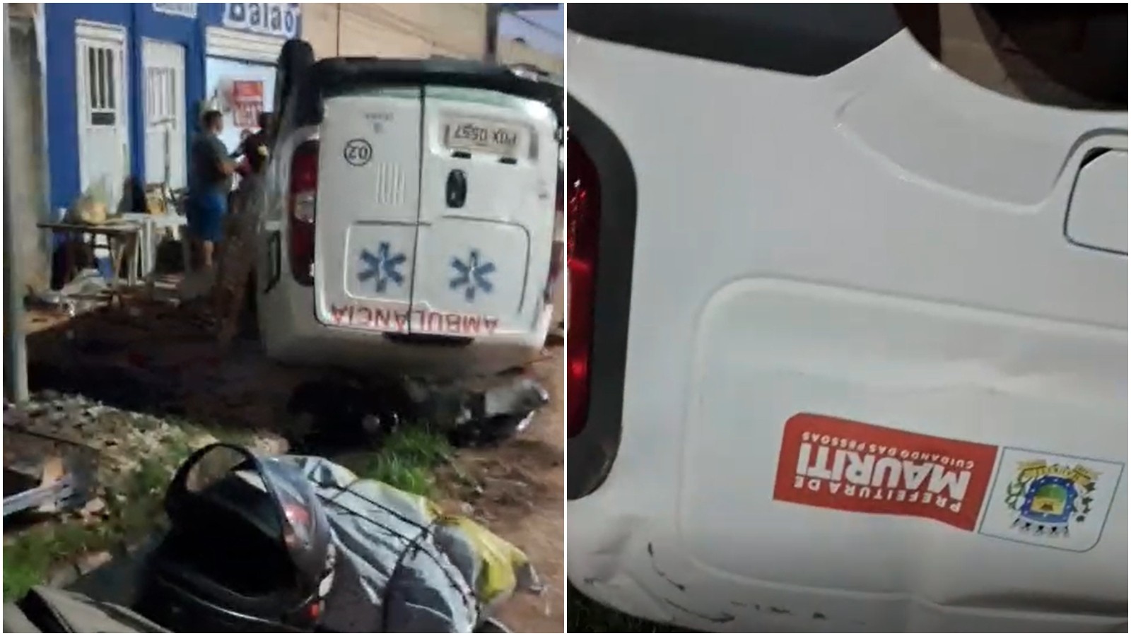 Ambulância capota ao desviar de moto em rodovia no interior do Ceará; vídeo