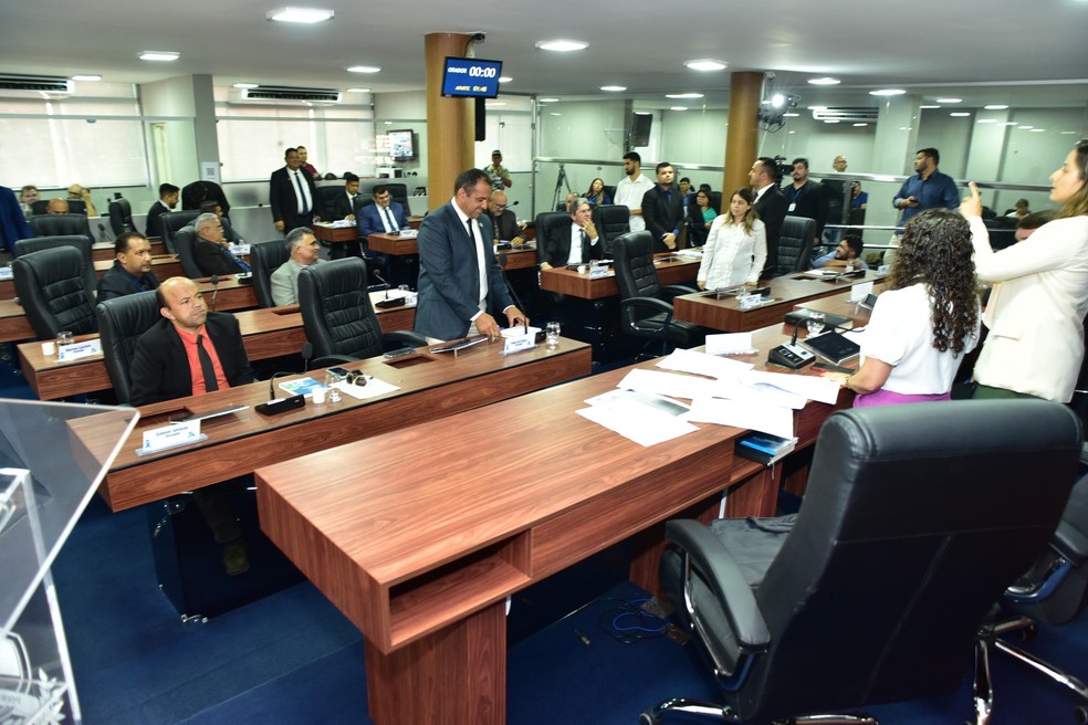 Votação na Câmara Municipal de Mossoró — Foto: Edilberto Barros/CMM