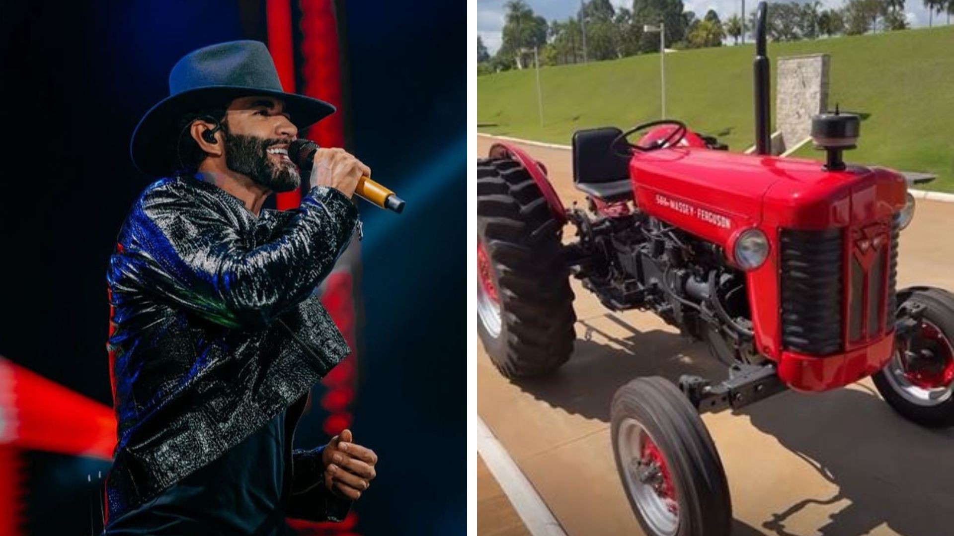 Gusttavo Lima realiza sonho de criança ao comprar trator: ‘Corria longe para ver um desses’