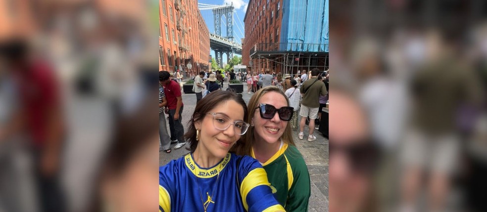 Bruna Marin Pereira e a mãe Melissa Marin, naturais de Fernandópolis (SP), em Nova York — Foto: Arquivo pessoal