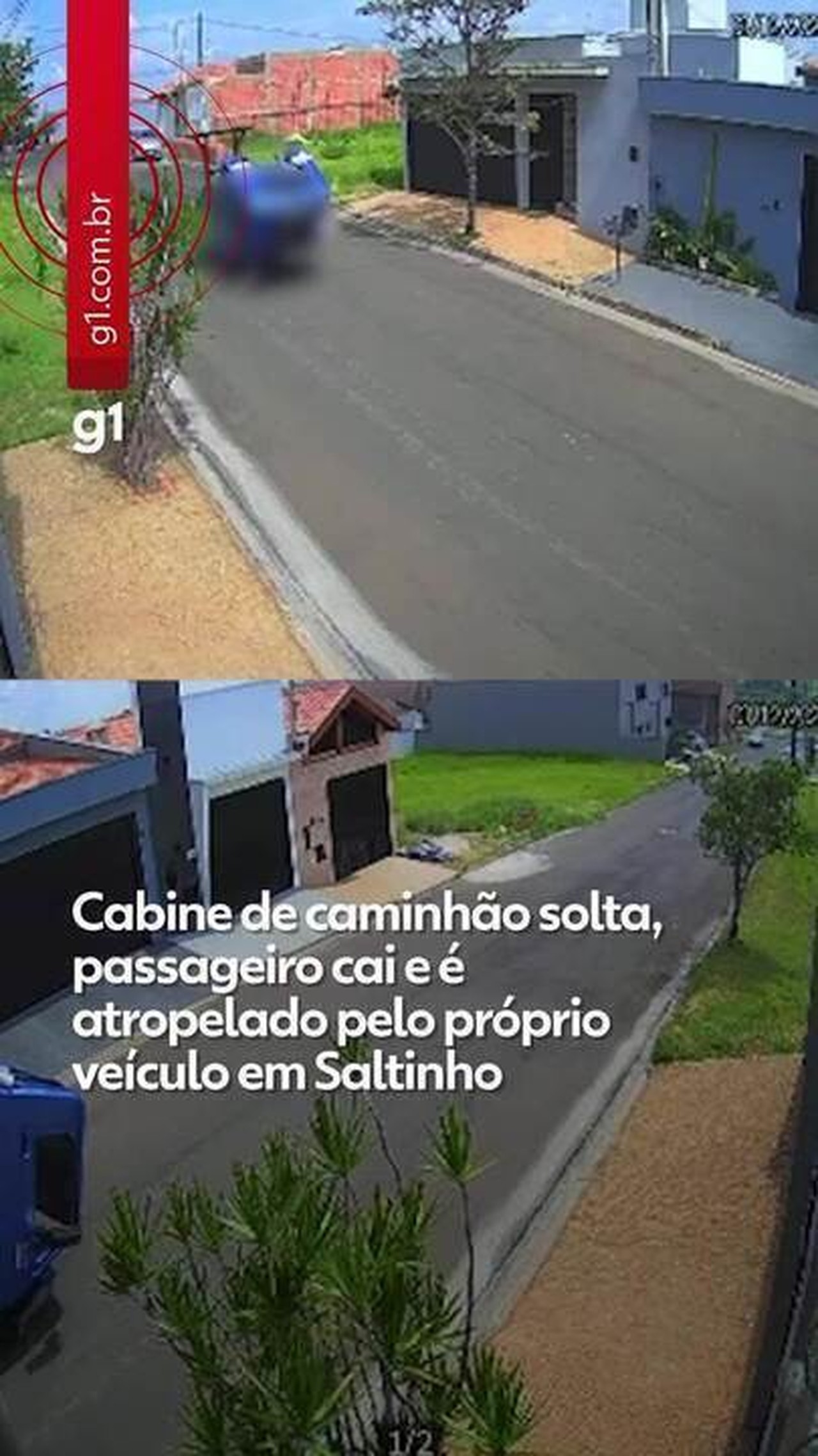 VÍDEO: cabine de caminhão solta, passageiro cai e é atropelado pelo próprio veículo no interior de SP 