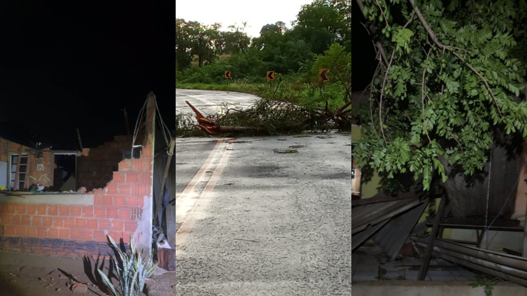 Temporal derruba postes, destelha escola, igreja e casas e deixa distrito sem energia