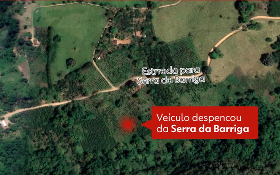 Mapa, acidente, Serra da Barriga, Alagoas — Foto: Reprodução
