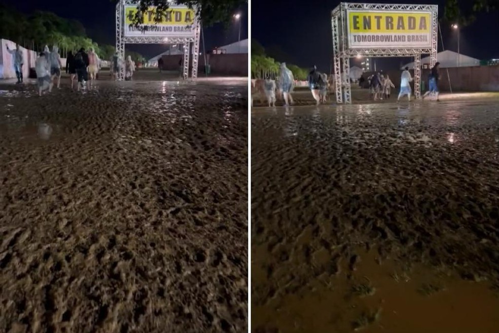 Tomorrowland é castigado pela lama e visitantes reclamam — Foto: Reprodução/tsarevich/X