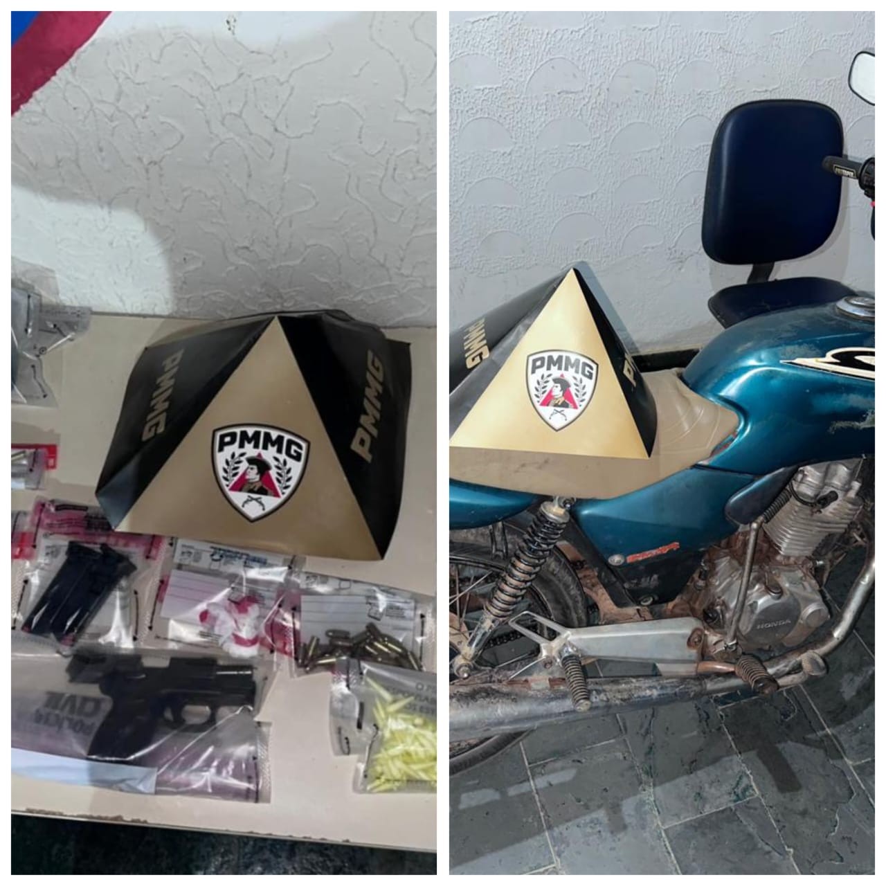 Homem é preso com pistola após fugir da PM e se esconder em banheiro de casa