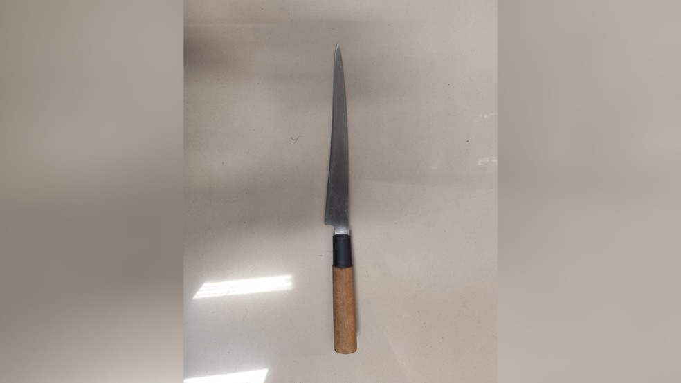 Faca usada no crime foi apreendida pela polícia em Rio Preto (SP) — Foto: Arquivo pessoal