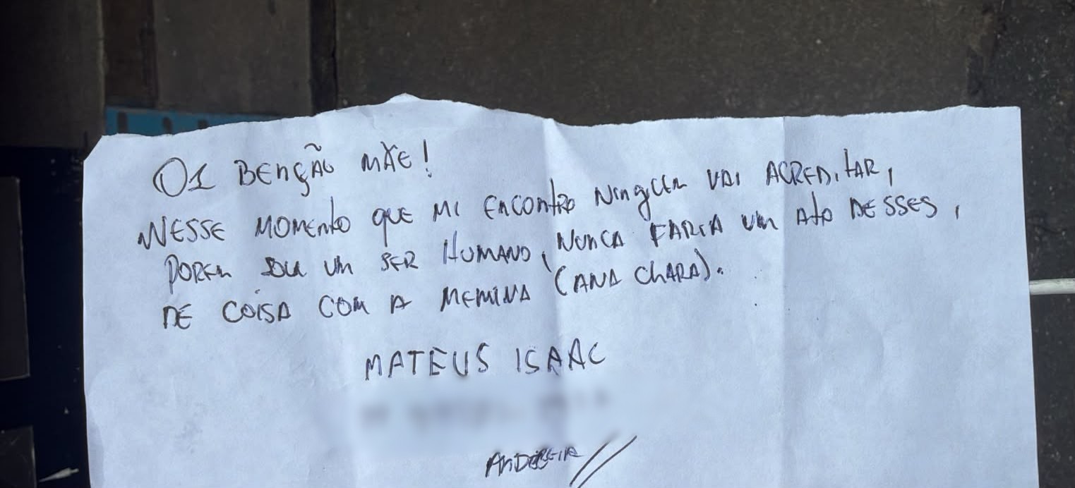 Justiça mantém prisão de suspeito de matar namorada de 19 anos na Grande SP; homem escreveu bilhete para a mãe