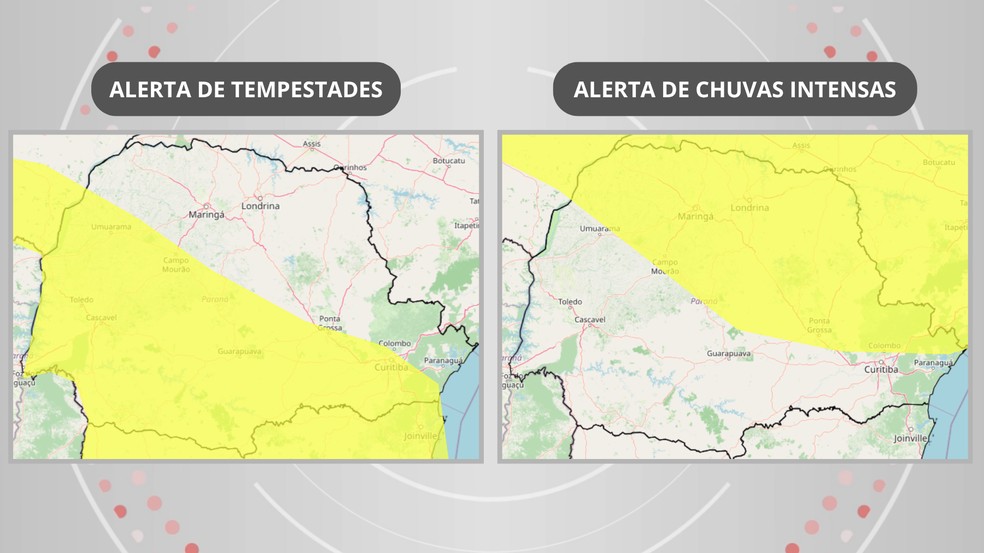 Alertas do Inmet — Foto: Reprodução/Inmet