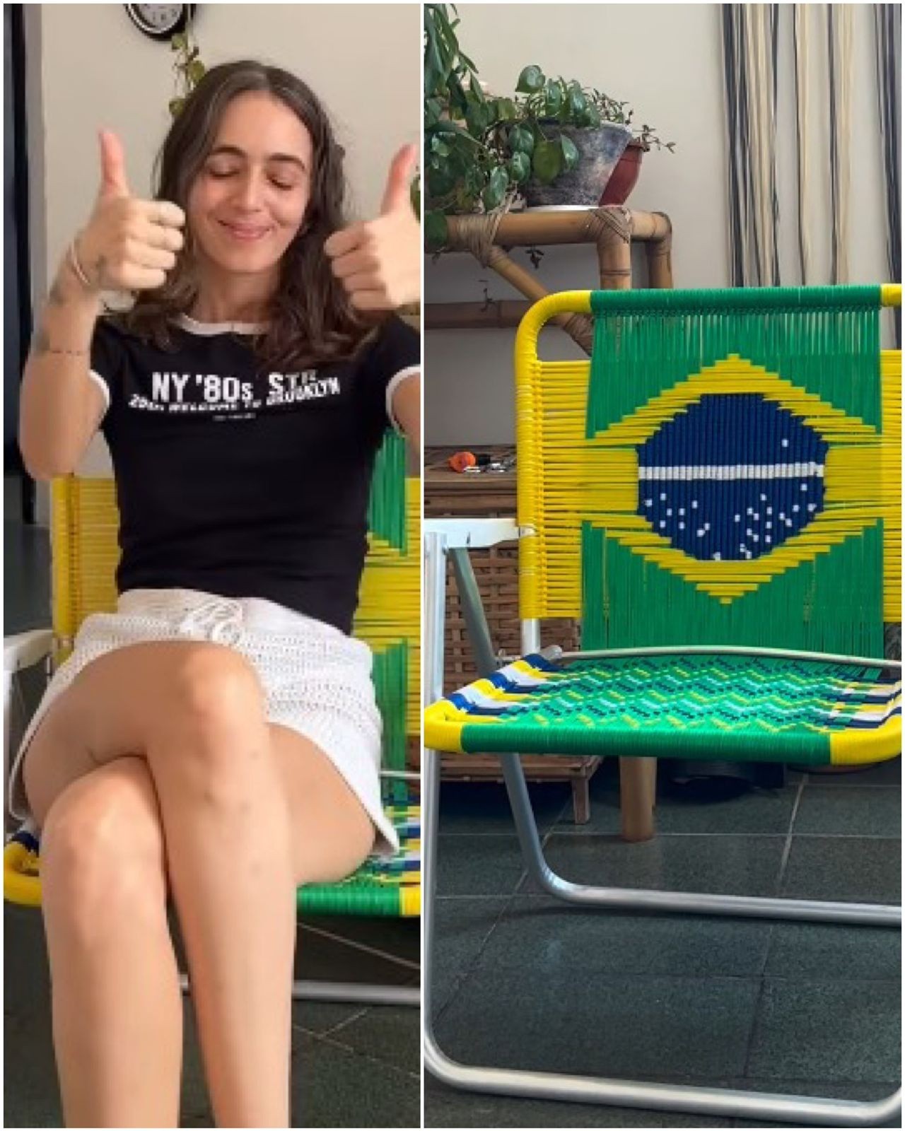Artesã de Maceió transforma cadeiras de praia em peças decorativas para a Copa de 2026