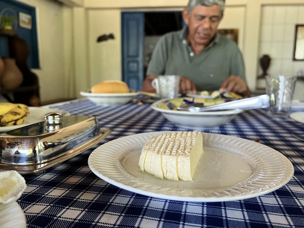 Queijo feito na fazenda Bacabal, localizada no município de Amajari, Norte de Roraima — Foto: Caíque Rodrigues/g1 RR