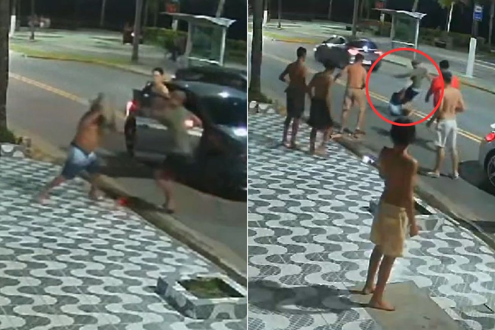 Idoso foi espancado após pedir para motorista de Porsche parar com o barulho em Praia Grande (SP) — Foto: Reprodução