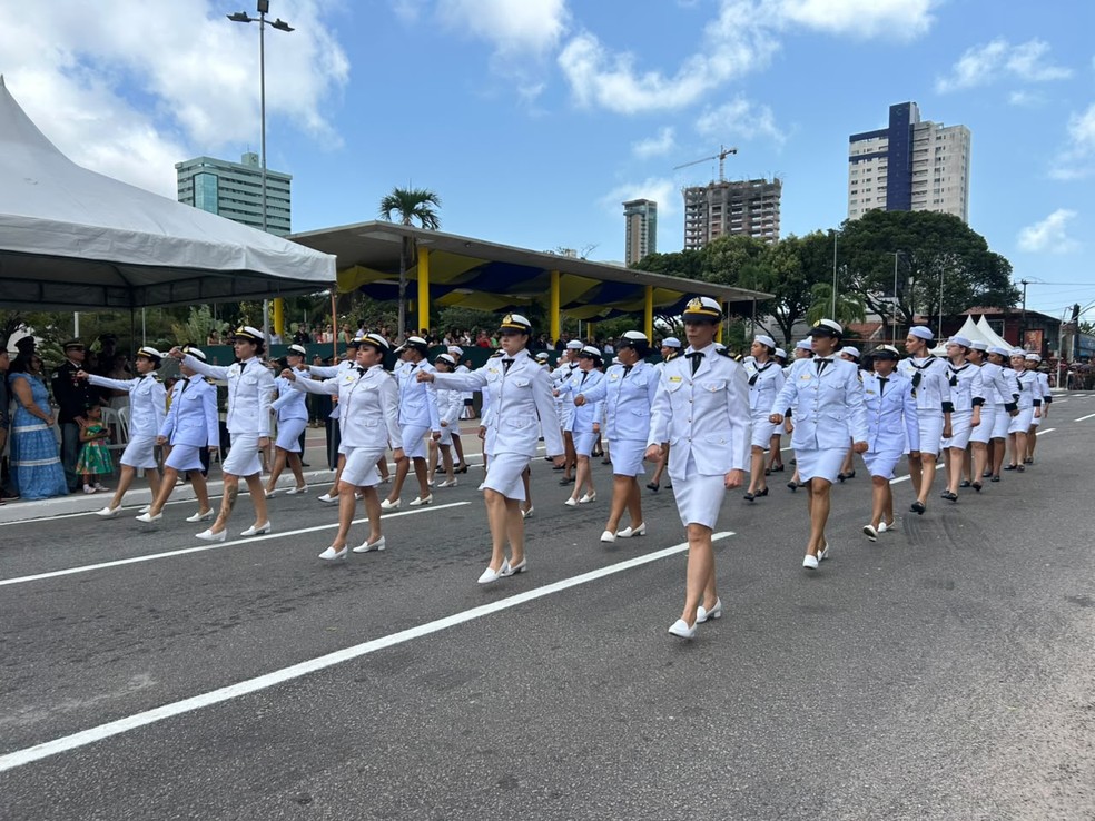 Desfile cívico em Natal — Foto: Stephany Souza/Inter TV Cabugi