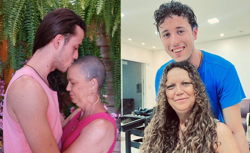 Oscar passou quatro anos cuidando dos cabelos para doar os fios à mãe, que luta contra o câncer — Foto: Arquivo pessoal