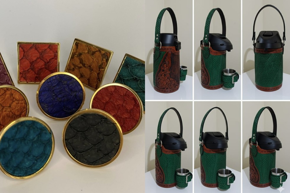 2 de 4
Katia Mastroto criou a marca UnaPele Couros, a partir de pele de tilápia, no interior de SP — Foto: Katia Mastroto/Reprodução