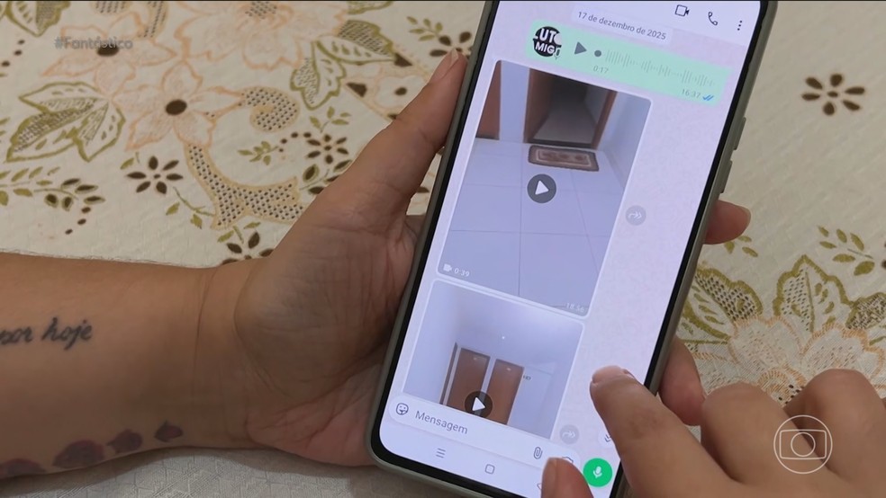 Vídeos feitos por corretora foram fundamentais para a solução do caso e prisão de síndico, diz polícia — Foto: Fantástico/ Reprodução