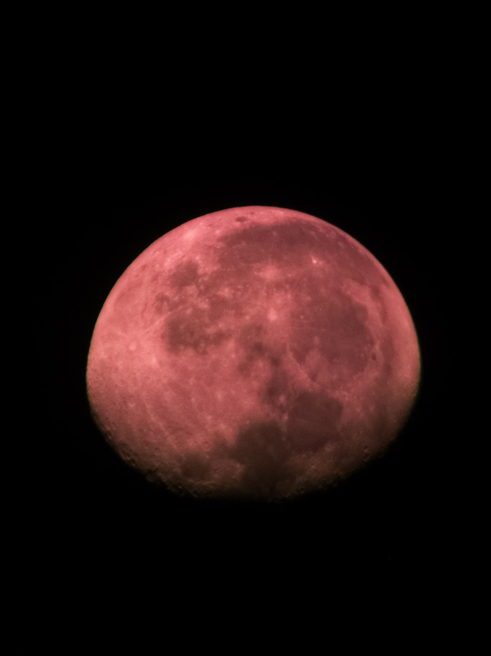 Lua Cheia Vermelha em Campo Grande. — Foto: José Guilherme/Arquivo Pessoal