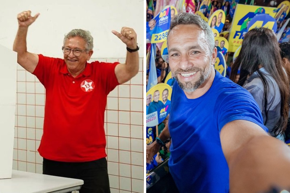 Caetano, do PT, e Flávio, do União Brasil disputam prefeitura de Camaçari — Foto: Redes sociais