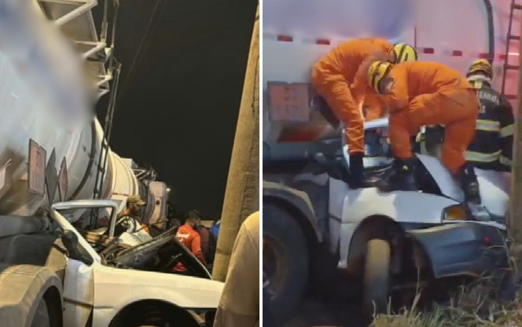 Motorista morre após carro ficar prensado entre caminhão e poste em Aparecida de Goiânia