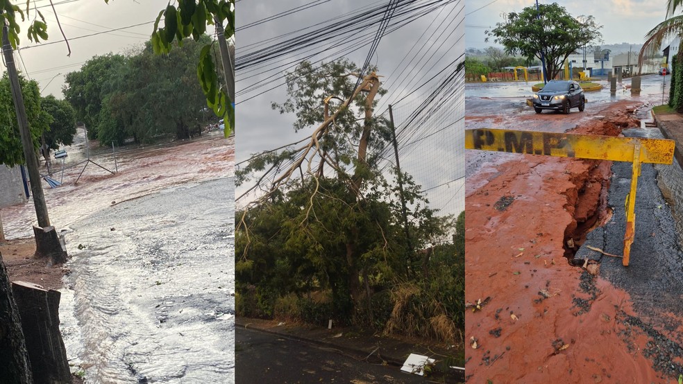 Chuva causou estragos na cidade — Foto: Reprodução/Redes sociais