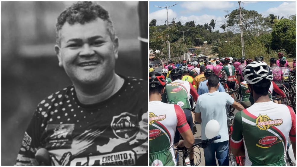 Marcelo Sousa foi homenageado por ciclistas, amigos e familiares em Ubajara (CE) — Foto: Reprodução
