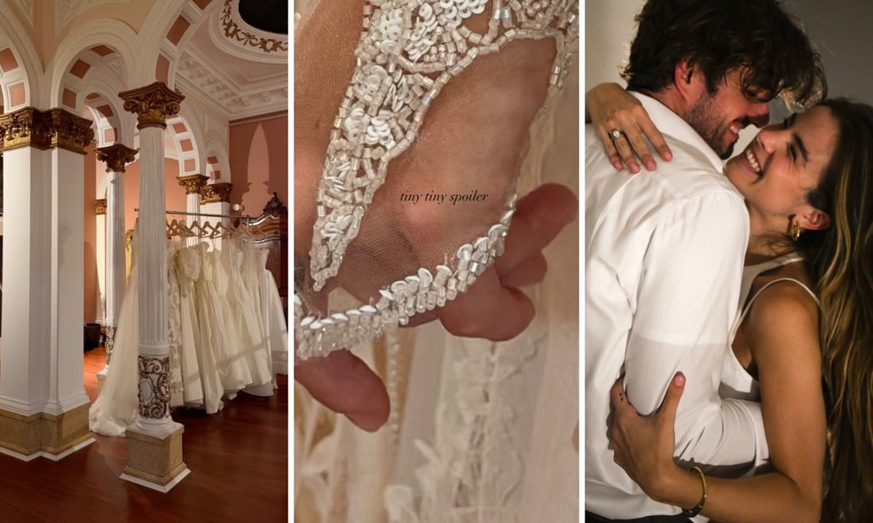 Detalhe de um dos vestidos de noiva de Giulia Be — Foto: Reprodução/Instagram