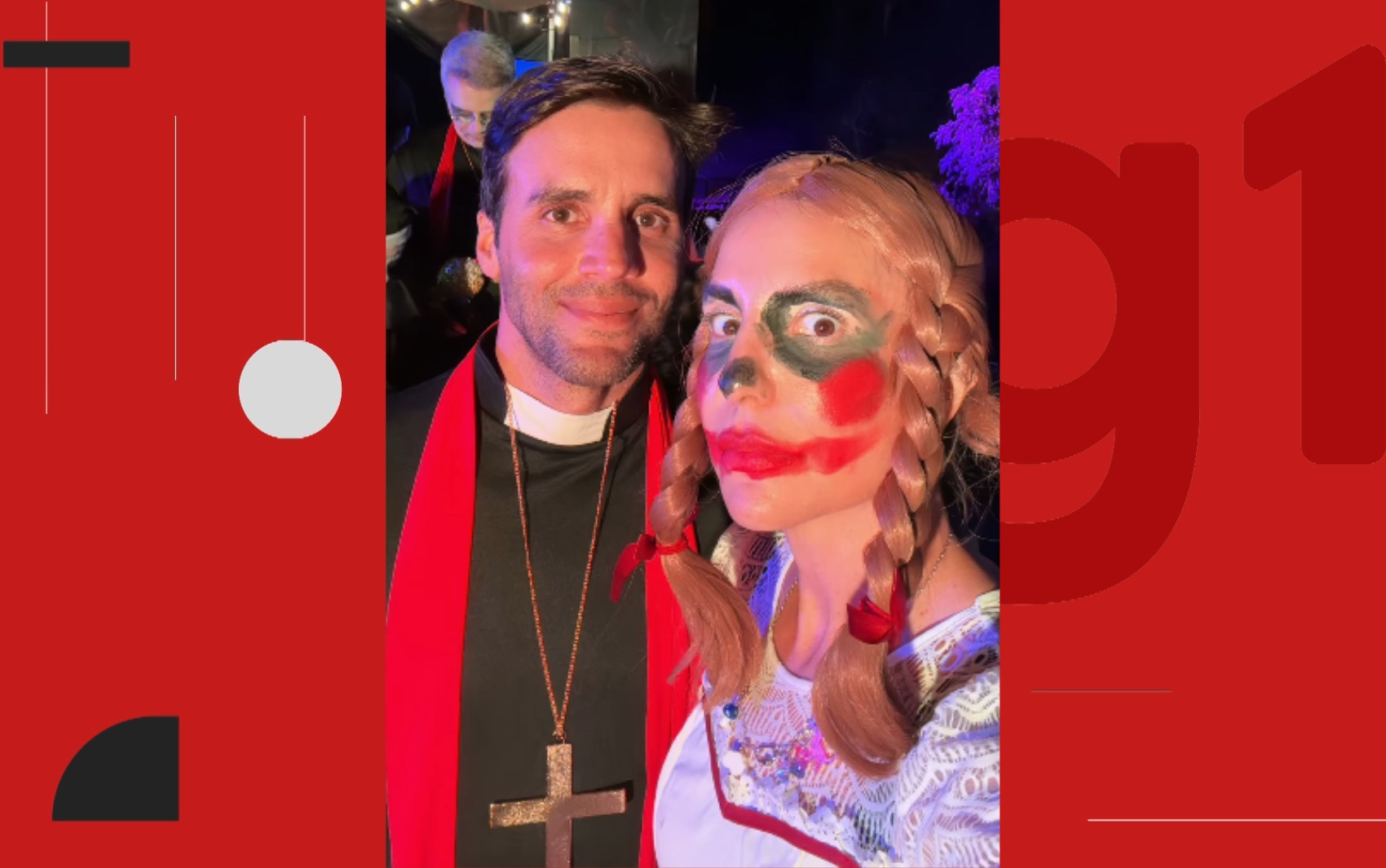 Vestida de Anabelle, Ivete curte festa de Halloween com marido e Padre Fábio de Melo nos Estados Unidos