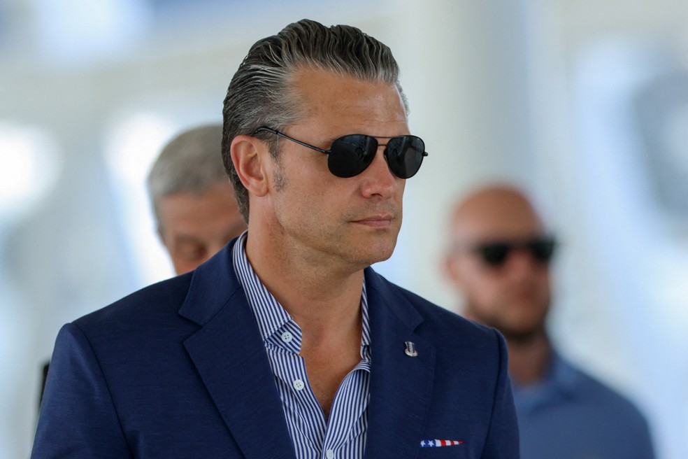 O secretário de Guerra dos EUA, Pete Hegseth, no Panamá em 13 de agosto de 2026 — Foto: Aris Martinez/REUTERS