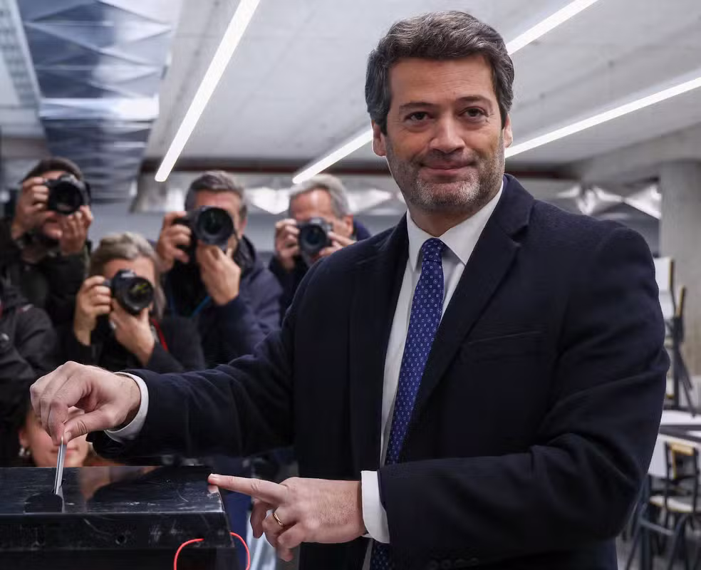 André Ventura, candidato do partido de extrema direita de Portugal Chega — Foto: REUTERS/Rodrigo Antunes