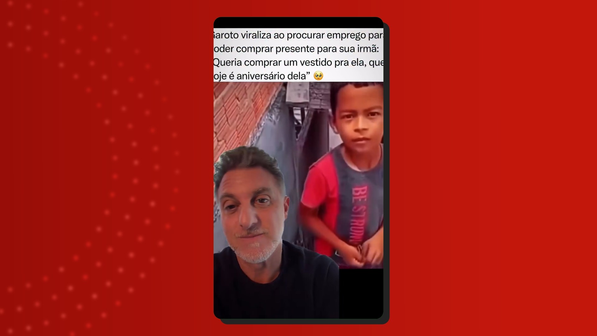 Menino de 9 anos pede emprego para comprar presente para irmã em Manaus e recebe ajuda de Luciano Huck