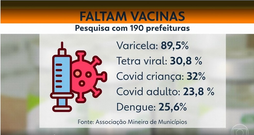 Prefeituras alegam falta de vacinas em municípios mineiros — Foto: Reprodução/TV Globo