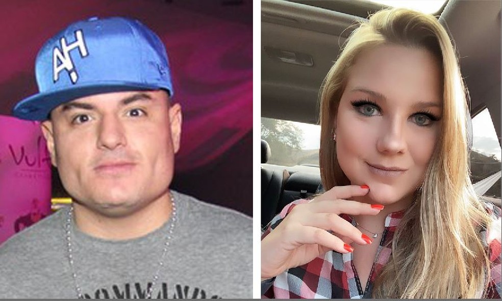 Carlinhos Mendigo e Aline Hauck foram namorados e tiveram um filho — Foto: Arquivo/Celso Tavares/g1 e Divulgação/Arquivo pessoal