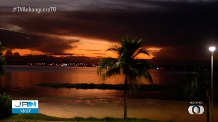 Reportagem da TV Anhanguera registra belo pôr-do-sol na Graciosa