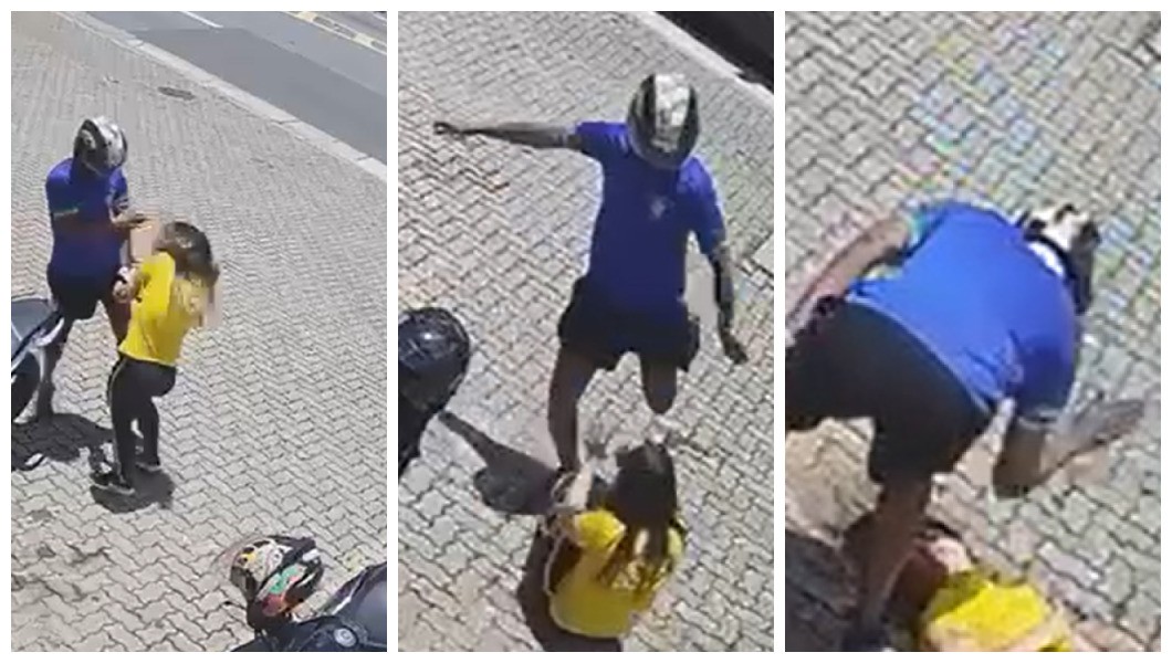 VÍDEO: homem arrasta ex-namorada pelo cabelo e a agride com pelo menos 25 chutes e socos na Zona Sul de SP