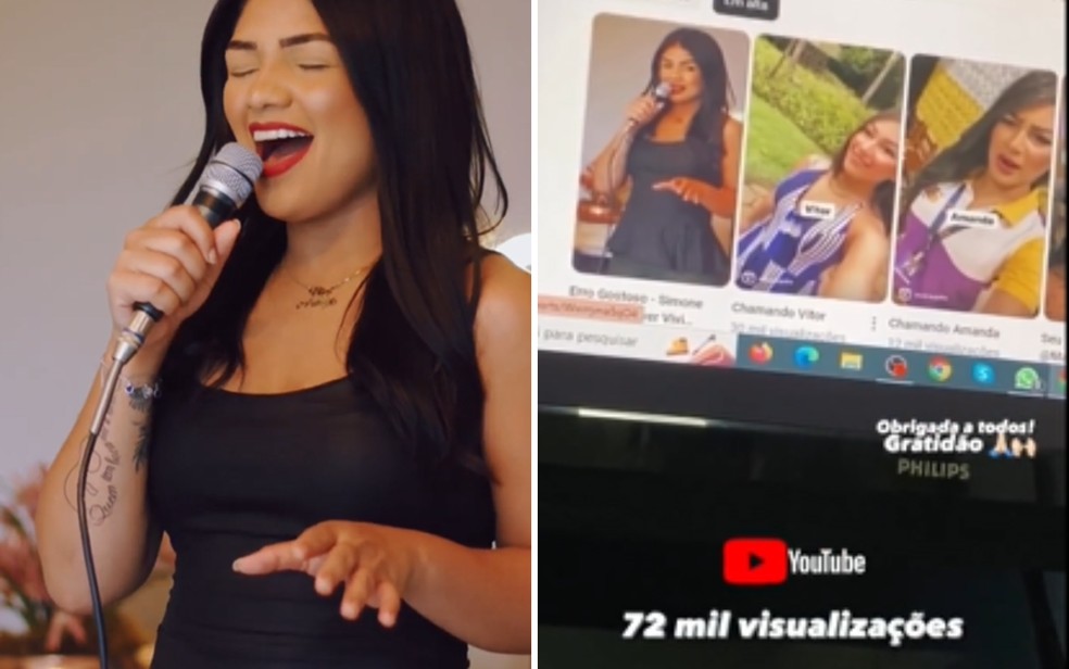 Cantora Vivi Ara&uacute;jo comemorou visualiza&ccedil;&otilde;es em v&iacute;deo dias antes de morrer &mdash; Foto: Reprodu&ccedil;&atilde;o/Redes sociais