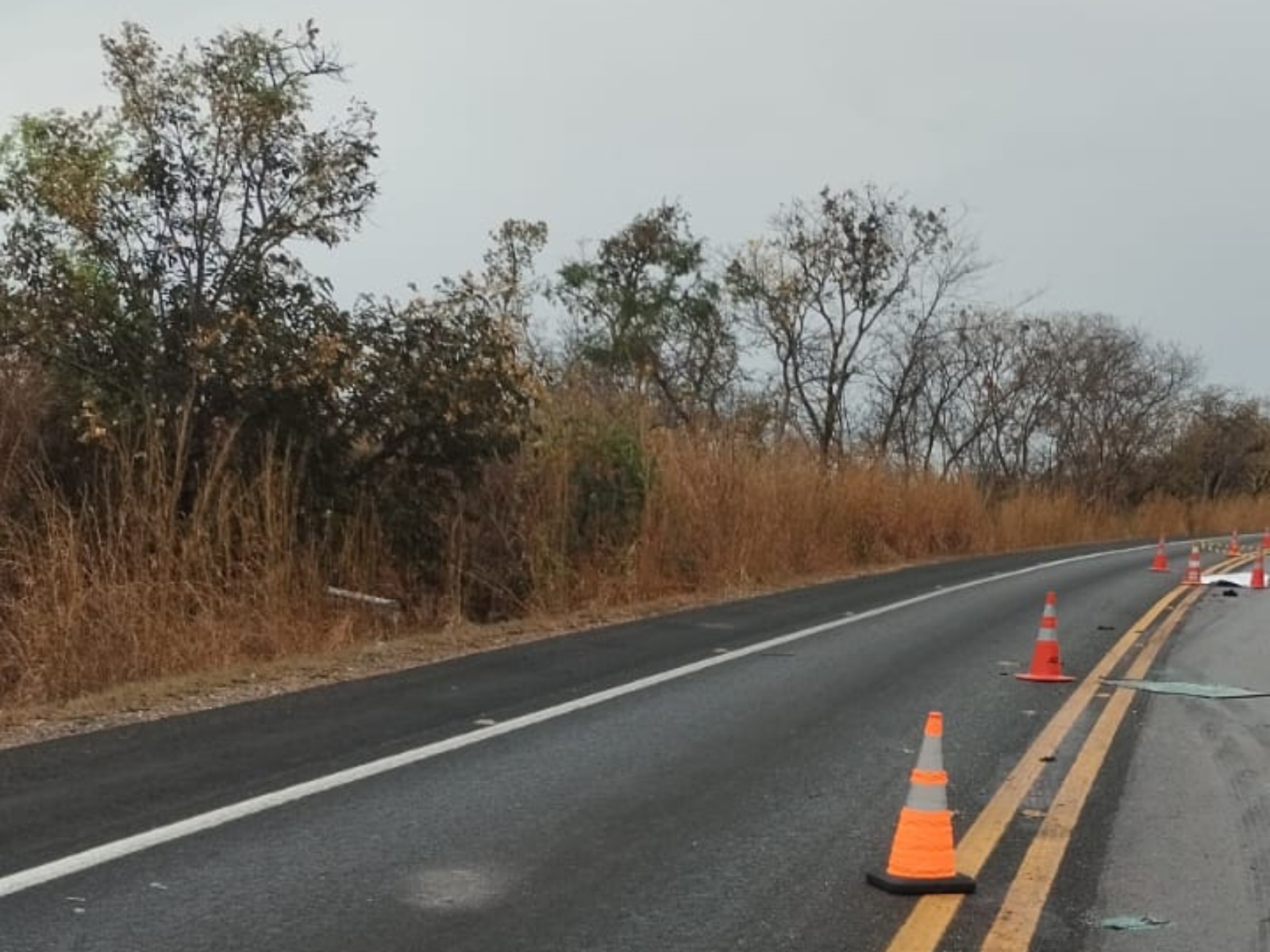 Adolescente morre após carro bater em carreta durante ultrapassagem na BR-135, em Bocaiuva