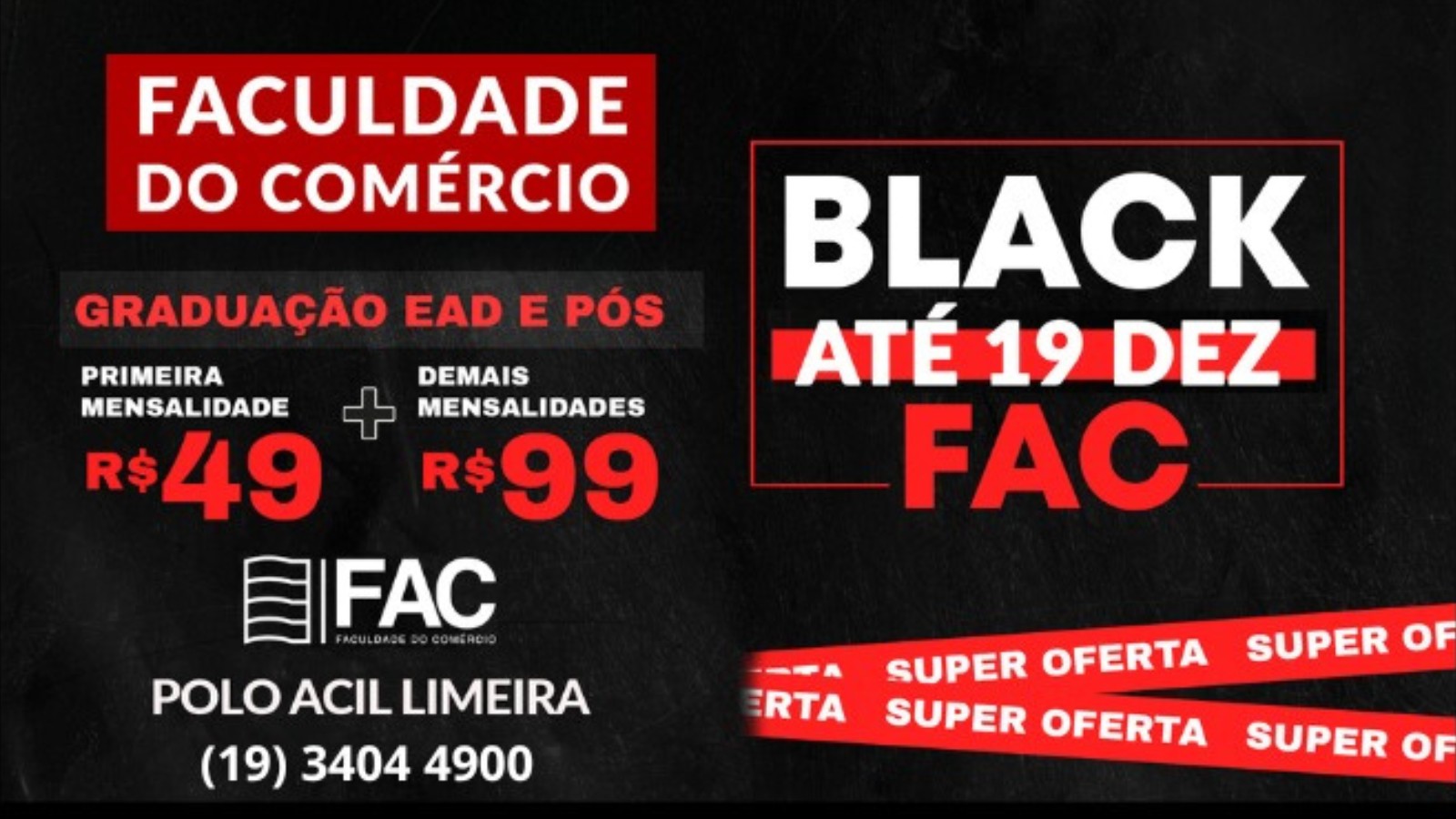 FAC mantém campanha Black FAC com condições especiais até 19 de dezembro