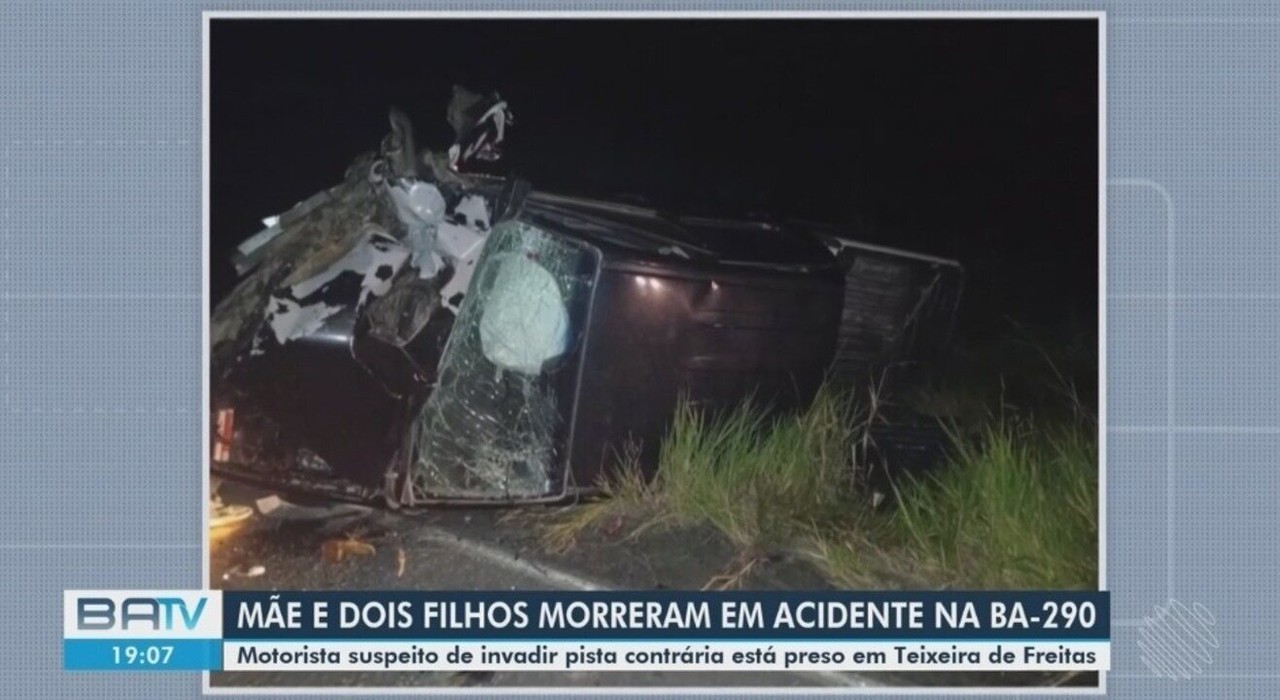 TRAGÉDIA FAMÍLIAR: Mãe e filhos de 7 e 9 anos perdem a vida em acidente na BA-290