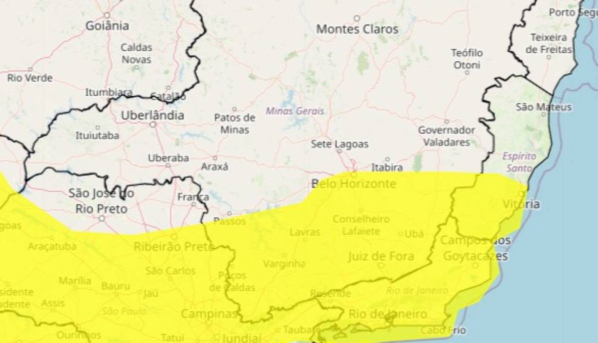 Inmet faz aviso de 'perigo potencial' de chuvas intensas em parte de MG