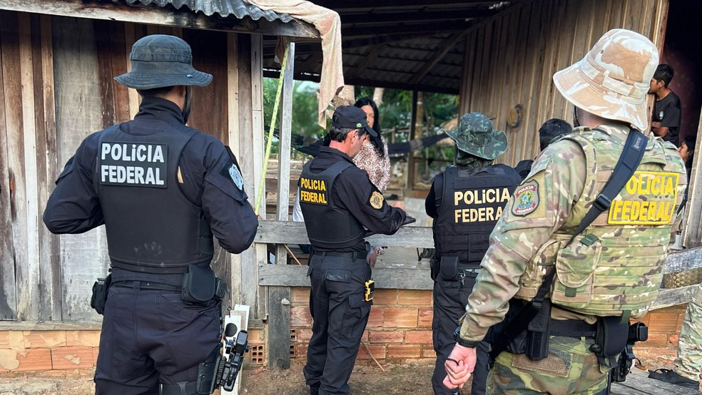 Opera&ccedil;&atilde;o da PF contra garimpo ilegal em terra ind&iacute;gena de RO &mdash; Foto: Reprodu&ccedil;&atilde;o/Pol&iacute;cia Federal (PF)
