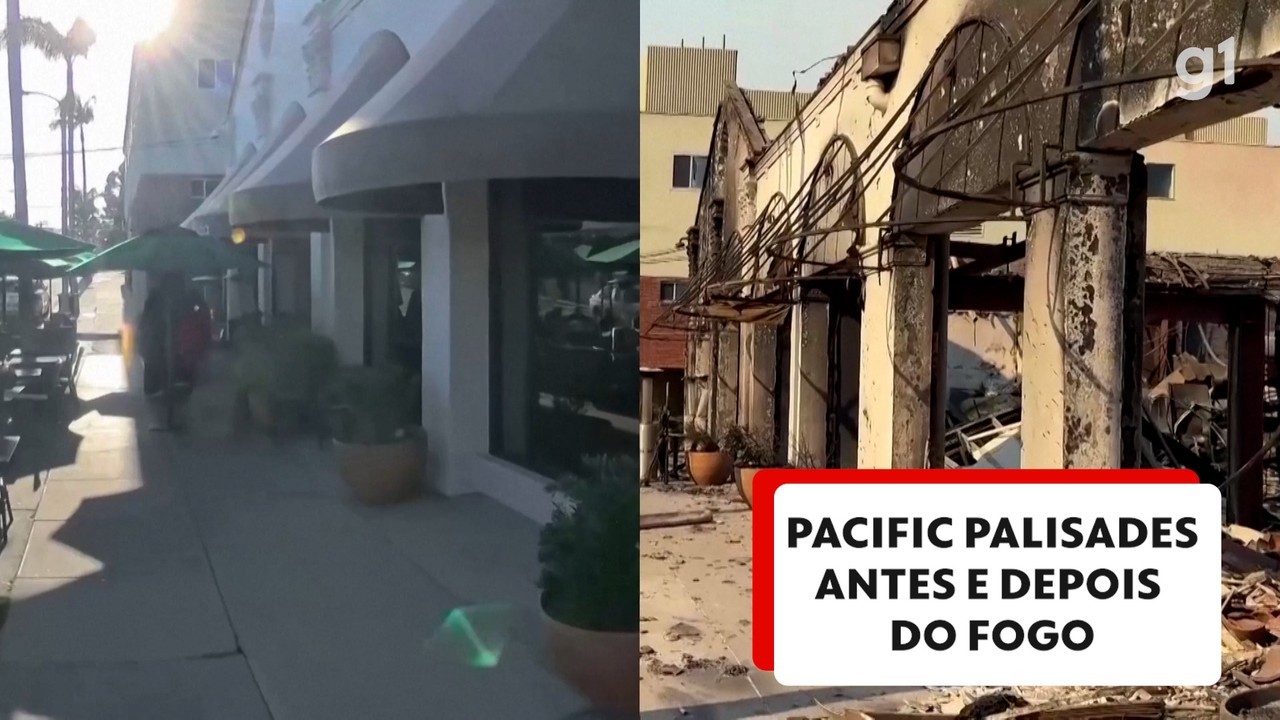 VÍDEO: Veja como era e como ficou Pacific Palisades, bairro nobre de Los Angeles, após incêndios
