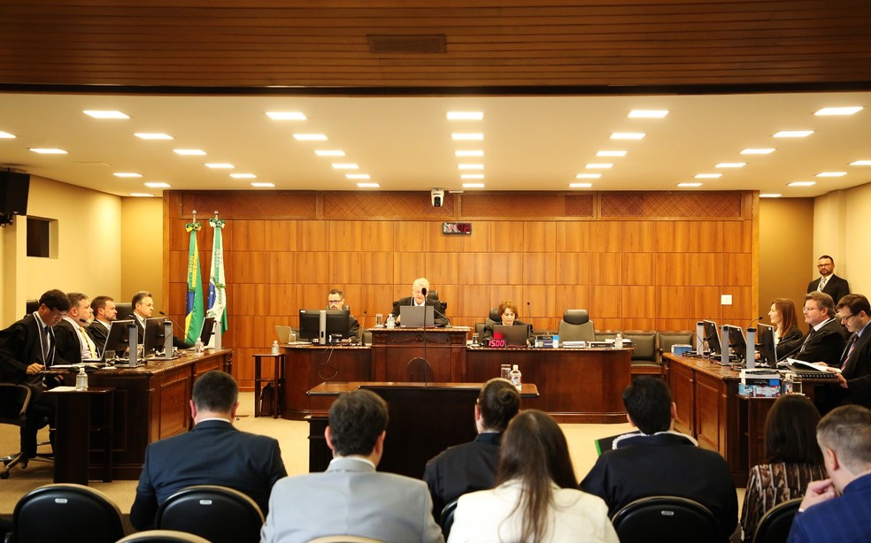 Julgamento de processos que pedem cassação do senador Sergio Moro — Foto: Giuliano Gomes/PR Press