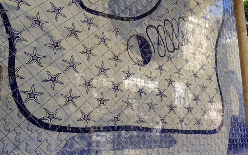 Painel de azulejo de Cândido Portinari e Paulo Osir no Palácio Gustavo Capanema — Foto: Káthia Mello/G1