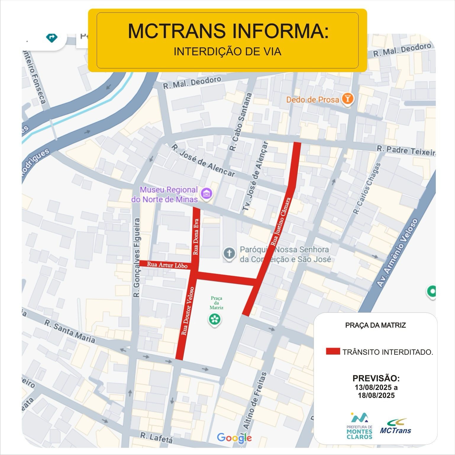 Com as Festas de Agosto, trânsito no Centro de Montes Claros é alterado