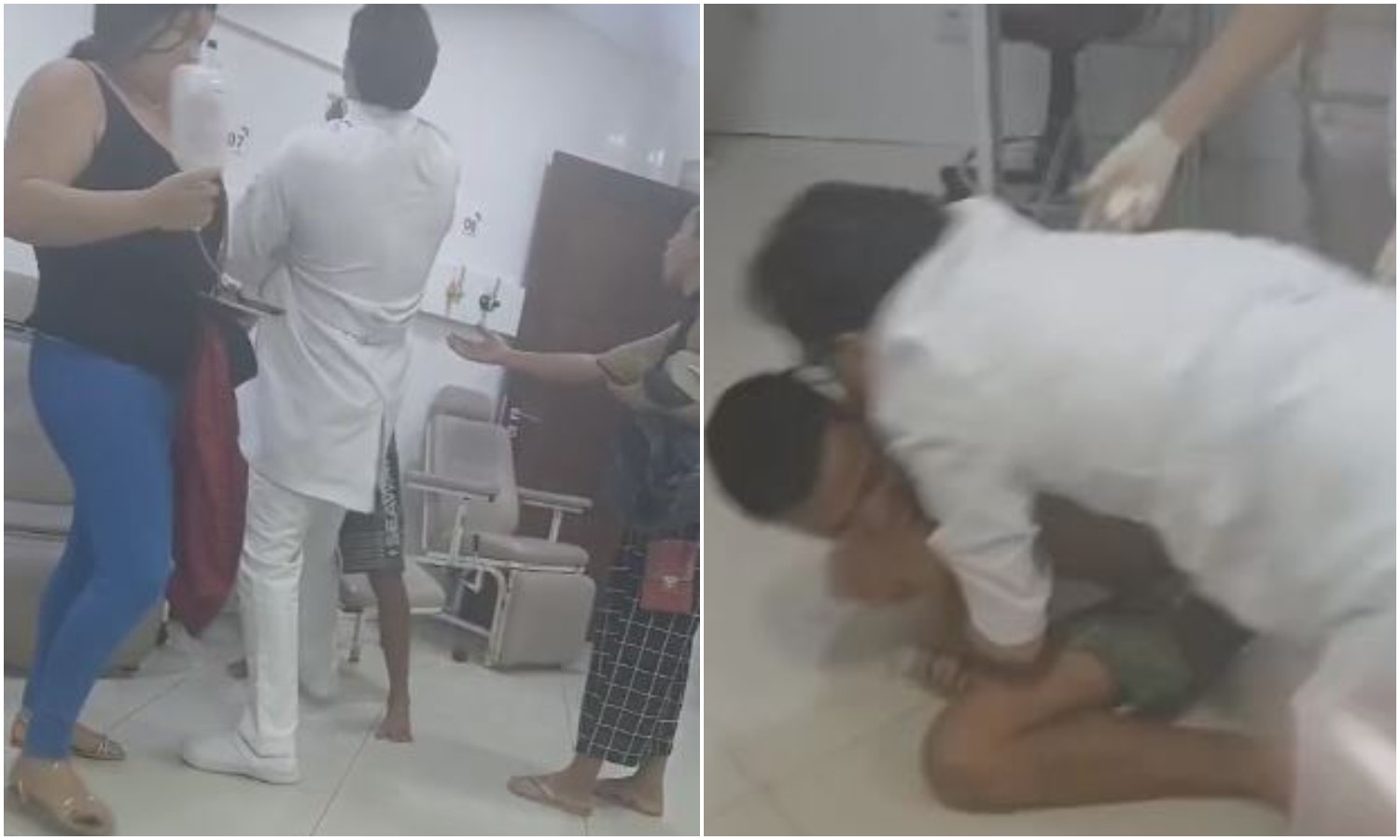 Técnico em enfermagem imobiliza paciente após sofrer agressão em hospital; vídeo