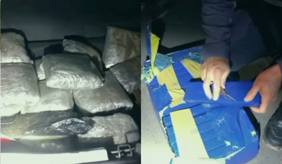 Motorista foge, abandona carro e PM apreende mais de 100 kg de drogas em Anhumas (SP) — Foto: Polícia Militar/Divulgação