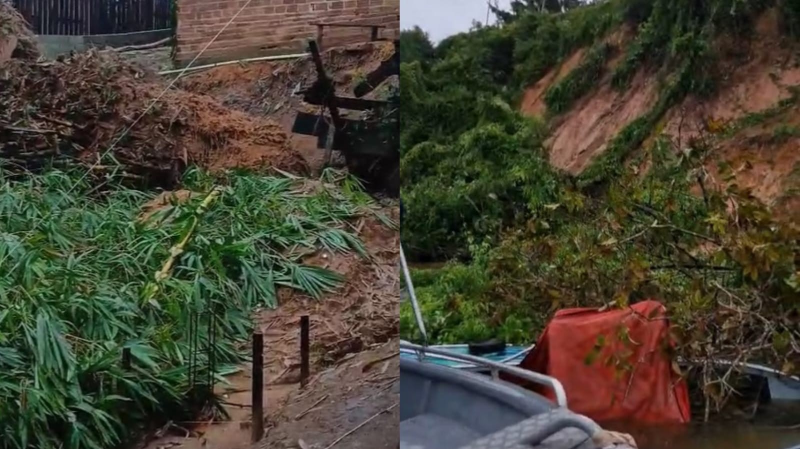Temporal provoca estragos e deslizamento de barranco em Oriximiná, no Pará